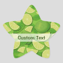 Lime Background Star Sticker