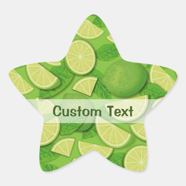 Lime Background Star Sticker (Front)