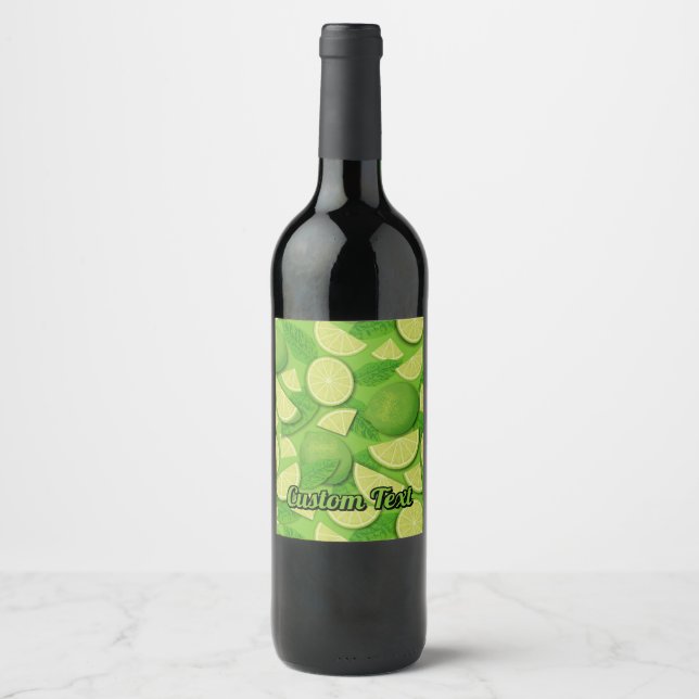 Lime Background Wine Label (Front)