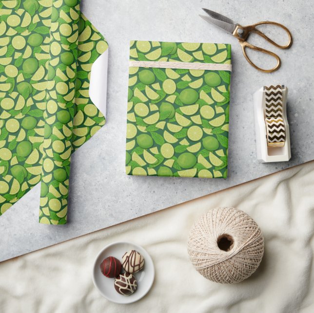 Lime Background Wrapping Paper (Crafts)