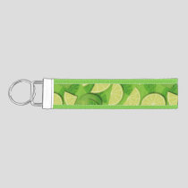 Lime Background Wrist Keychain