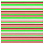 [ Thumbnail: Lime, Beige, Dark Red & Salmon Colored Stripes Fabric ]