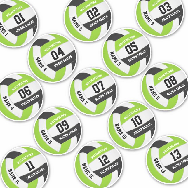 lime black 13 custom players names volleyball sticker (Creator Uploaded)