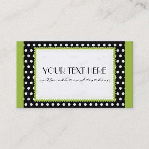 Lime, Black and White Business Cards