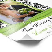 Lime, Black, White Damask Wedding Photo Print (Corner)