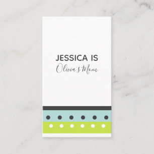 Lime, Blue and Gray Dots and Stripes Mommy Card