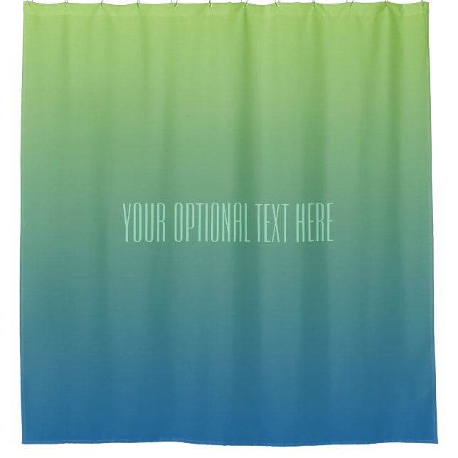 Lime Blue Gradient custom text shower curtain (Front)