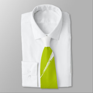 Lime Brush Modern White Background Neck Tie