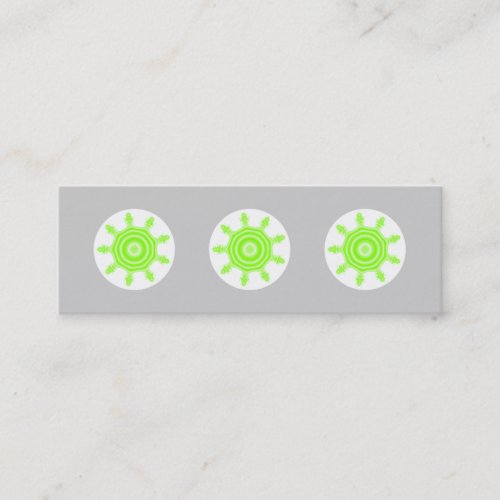 Lime Burst Fractal. Green, gray and white. Business Card