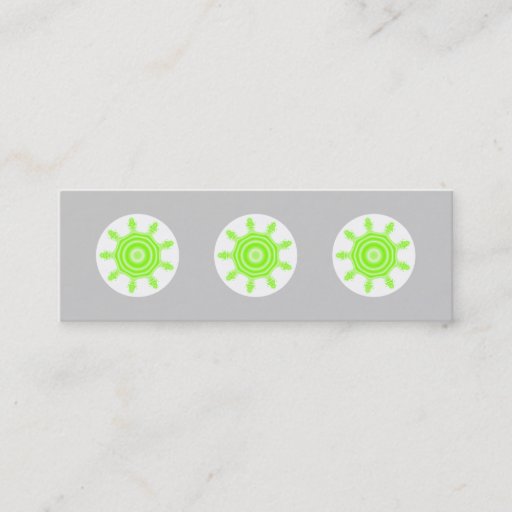 Customizable Lime Burst Fractal. Green, gray and white. Business Card