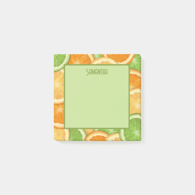 Lime Center Lemon Orange Citrus Post-it Notes (Front)