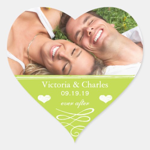 Lime Chalkboard Wedding Save the Date Seal