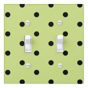 Lime Chartreuse Whimsical Black Polka Dot Light Sw Switch Cover