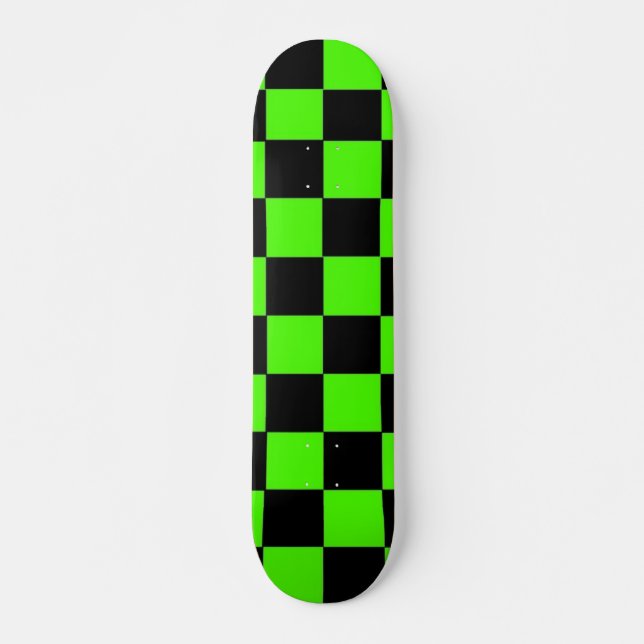Lime Checks Skateboard Deck (Front)
