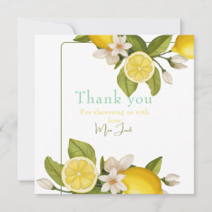 Lime citrus Baby shower Thank You Card