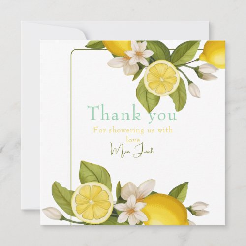 Lime citrus Baby shower  Thank You Card