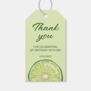 Lime Citrus Fruit Custom Birthday Thank You Gift Tags