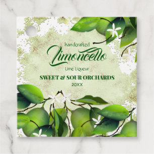 Lime Citrus Fruit Lemoncello Favor Tags