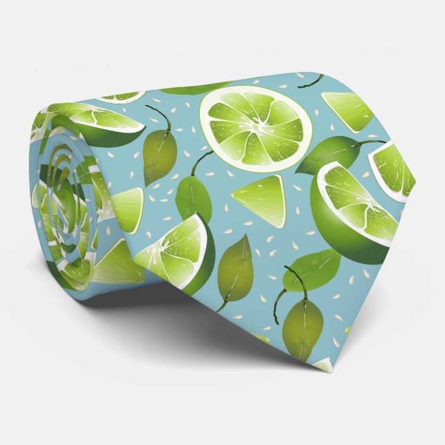 Lime Citrus Fruit Neck Tie (Rolled)