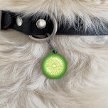 Lime Citrus Fruit Slice With Pet's Custom Info Pet ID Tag<br><div class="desc">Destei's illustration of a green color sliced lime citrus fruit. On the other side there are two personalizable text areas where one is ideal for the name of the pet while the other one could be used for the owner's phone number.</div>