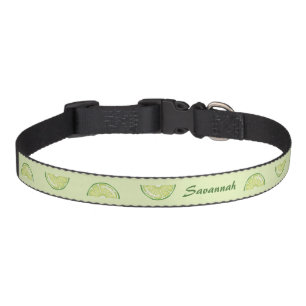 Lime Citrus Fruit Slices With Custom Pet Name Collar