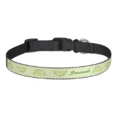 Lime Citrus Fruit Slices With Custom Pet Name Pet Collar (Front)