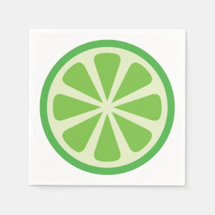 Lime Citrus Slice Cute 1st Birthday Party Napkins
