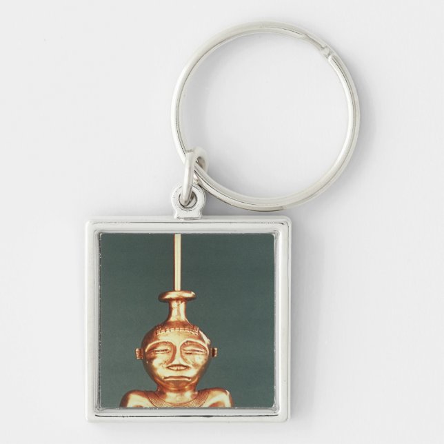 Lime Container of Cast Gold, Quimbaya Keychain (Front)
