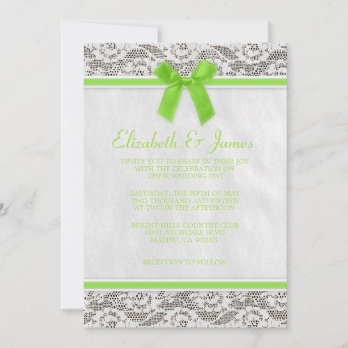 Lime Country Lace Wedding Invitations