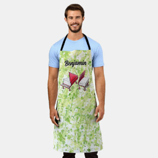 Lime Cream Splash Piano Book Add Your Name Apron