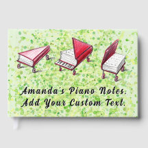 Lime Cream Watercolor Artistic Journal Piano Book