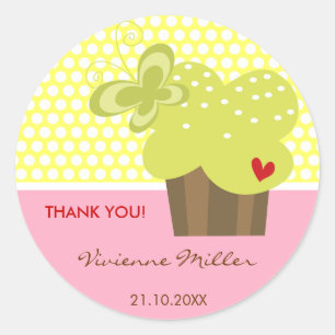 Lime Cupcake Thank You Birthday Party Gift Tag