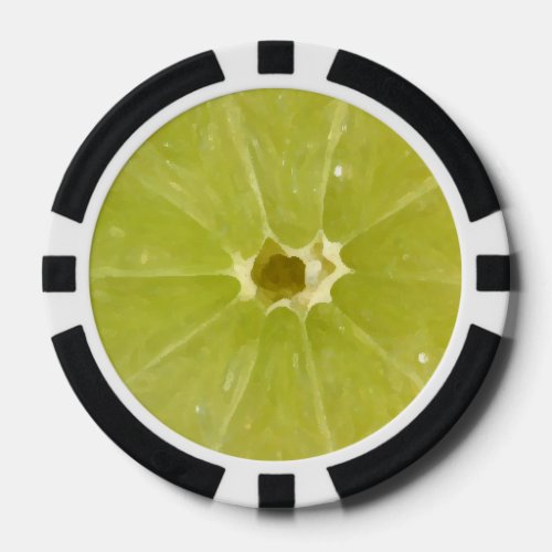 Lime Cut in Half Poker Chips