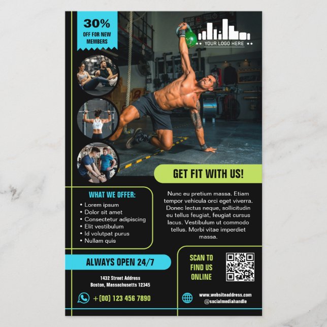 Lime & Cyan Special Offer Marketing with Logo Flyer (Front)