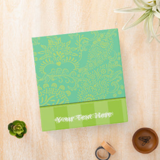 Lime & Deep Aqua Blue Binder With Stripes