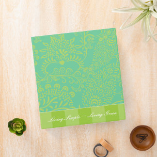 Lime & Deep Aqua Blue Cute Funky Love Birds 3 Ring Binder