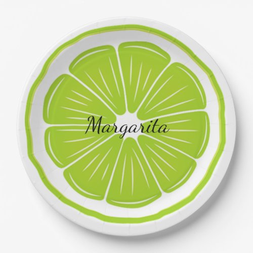 Lime Design Paper Plate