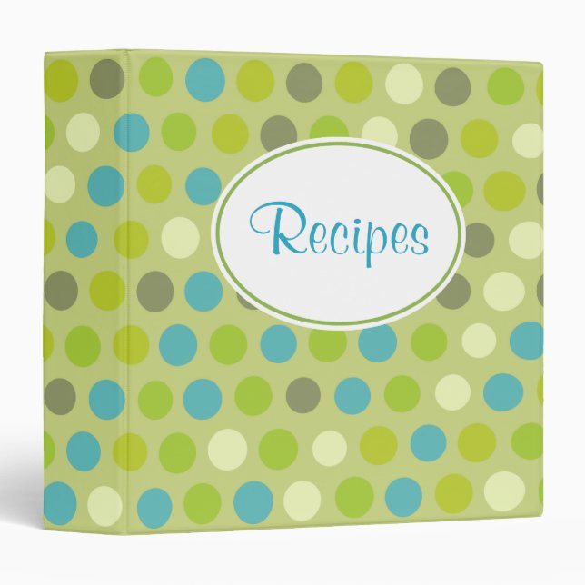 Lime Dots Recipe Binder (Front/Spine)