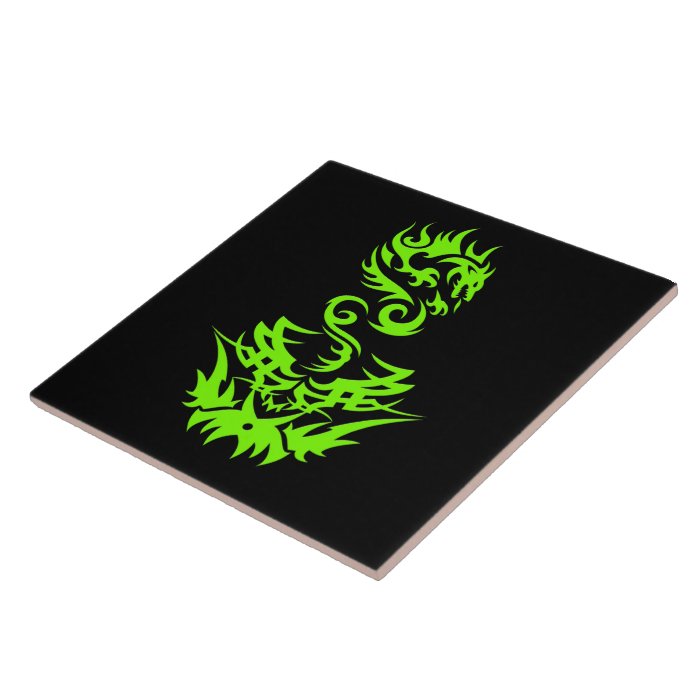 Lime Dragon 2 tattoo Tiles