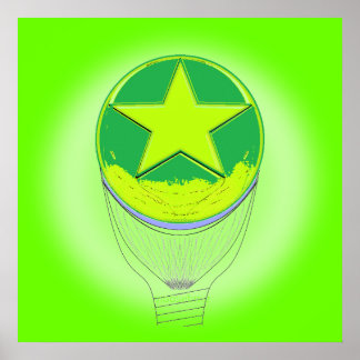 Lime Eclipse Green Star Light Poster