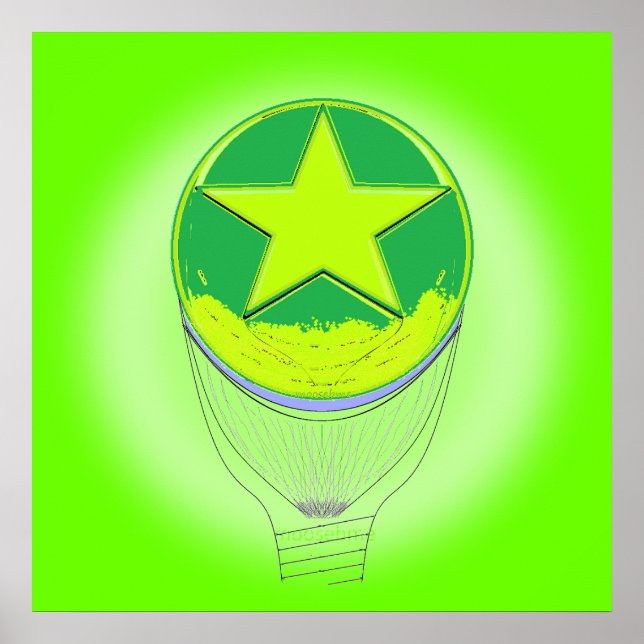 Lime Eclipse Green Star Light Poster (Front)