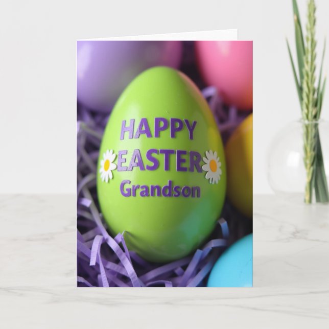 Lime Egg Floral Message Card (Front)