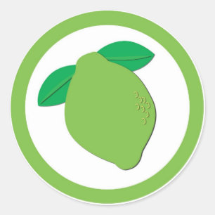 Lime flavor circle sticker labels