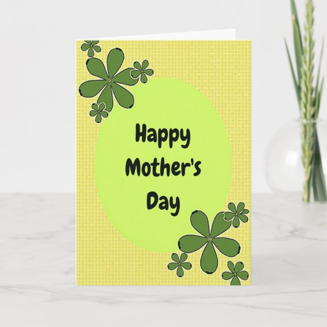 Lime Floral Mothers Day Card (Front)