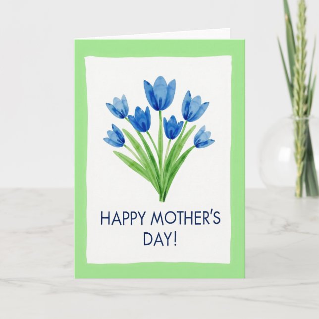 Lime Floral Watercolor Card (Front)