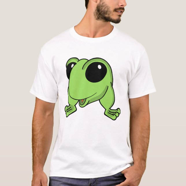 Lime Frog Cartoon Cheer T-Shirt (Front)