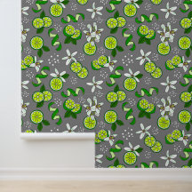 Lime Fruit and Flowers Stylish Citrus Patterned