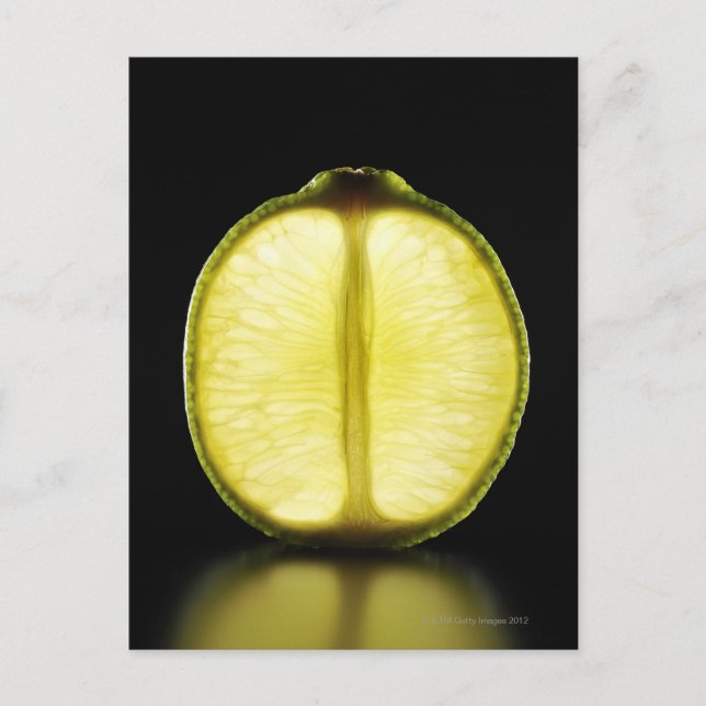 Lime,Fruit,Black background Postcard (Front)