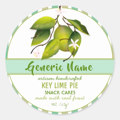 Lime Fruit Canning Classic Round Sticker
