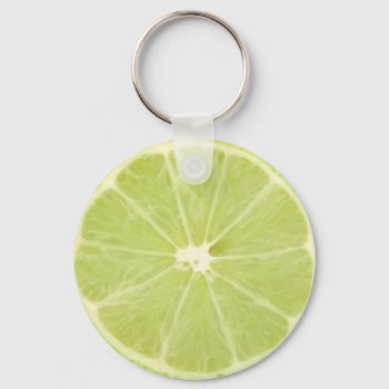 Lime Fruit Fresh Slice Keychain by SorayaShanCollection at Zazzle